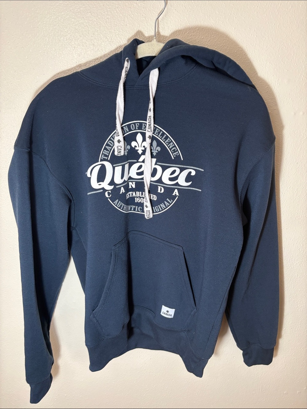Quebec Graphic Pullover Hoodie - Navy